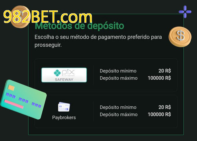 O cassino 982BET.combet oferece uma grande variedade de métodos de pagamento